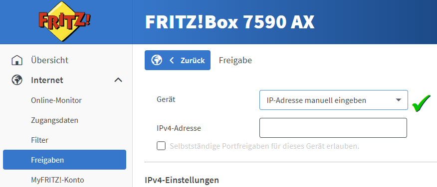 Manauelle IP Eingabe