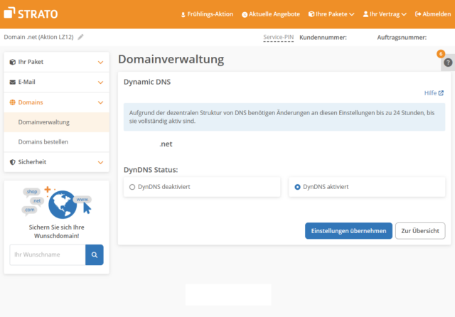 DynDNS aktivieren