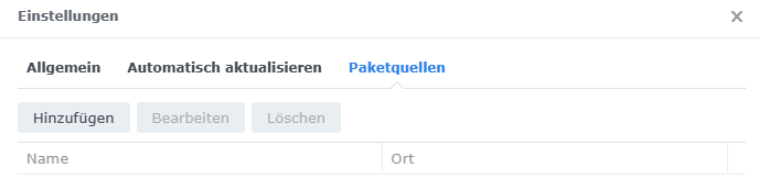 Paketquelle hinzufĂŒgen