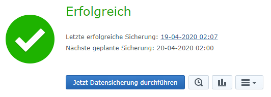 Sicherung erfolgreich eingerichtet
