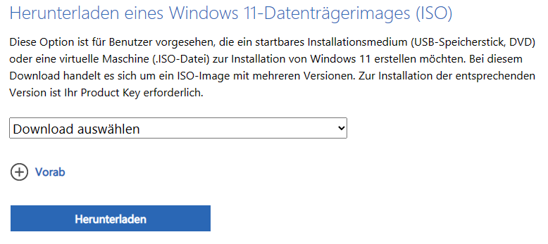 Windows Download wÀhlen